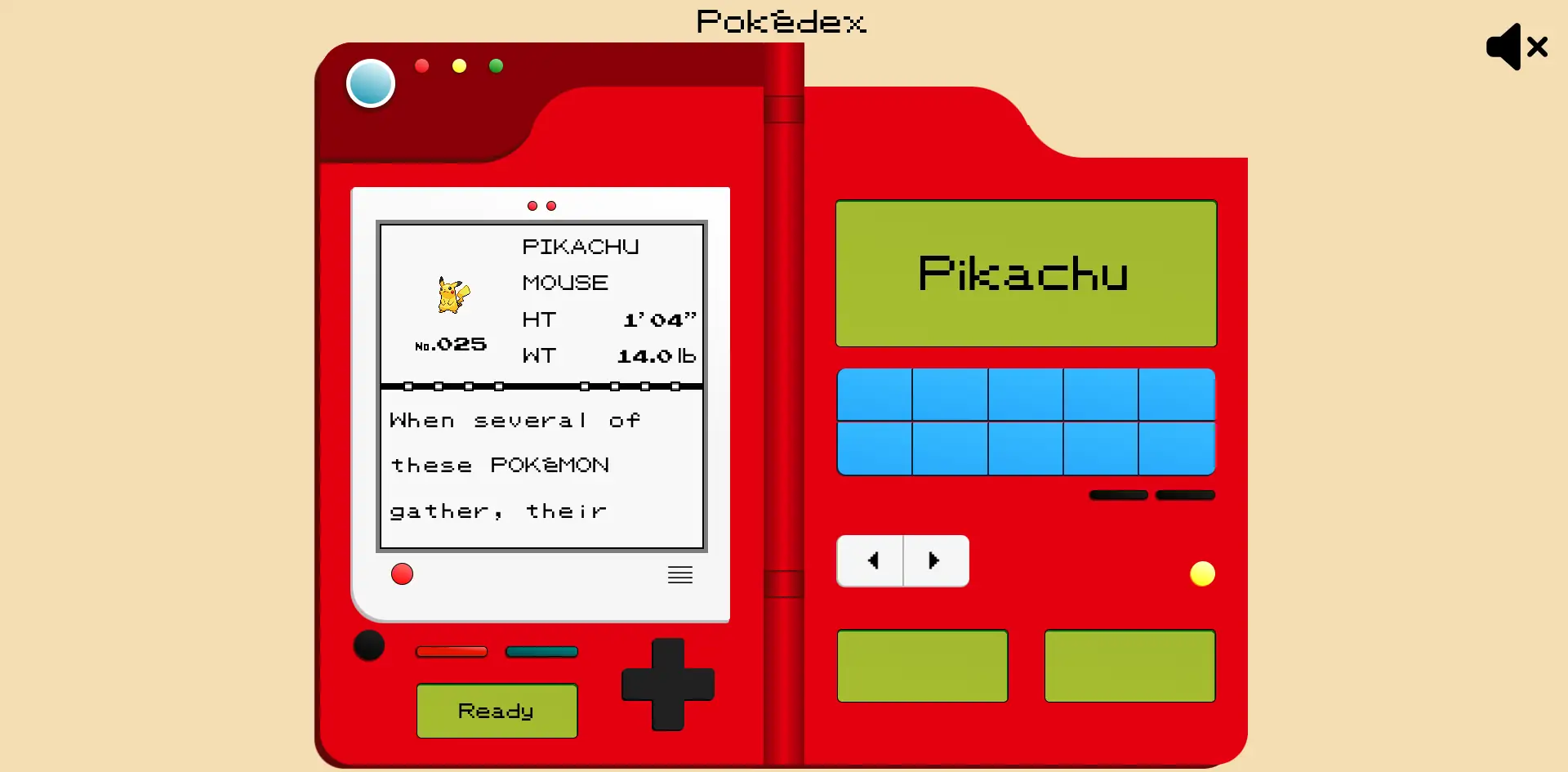 Pokédex web page image